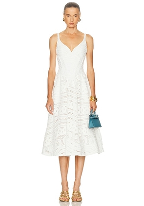 PatBO Rhythmic Lace Midi Dress in Off White - White. Size 0 (also in 2, 4, 6).