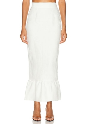 Posse Matilda Column Skirt in Cream - Cream. Size L (also in M, S, XS).