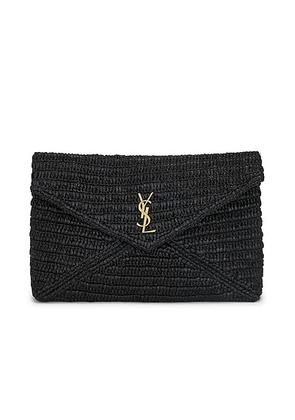 Saint Laurent Large Envelope Pouch in Nero - Black. Size all.
