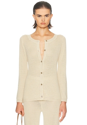 Posse Lennon Cardigan in Beige - Beige. Size L (also in M, S).