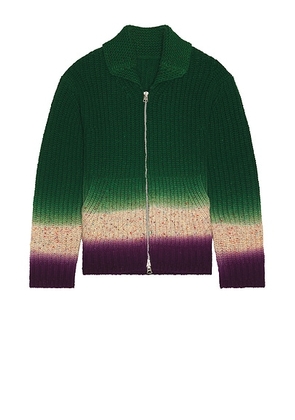 Sacai Garment Dye Wool Knit Cardigan in Green - Green. Size 2 (also in ).