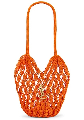 Saint Laurent Small Shopping Crochet Bag in Blazing Orange - Orange. Size all.