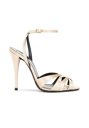 Saint Laurent Touze Heeled Sandal in Faint Pink - Beige. Size 38 (also in 40).