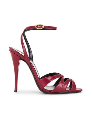Saint Laurent Touze Heeled Sandal in Cardinal Red - Red. Size 36 (also in 39).