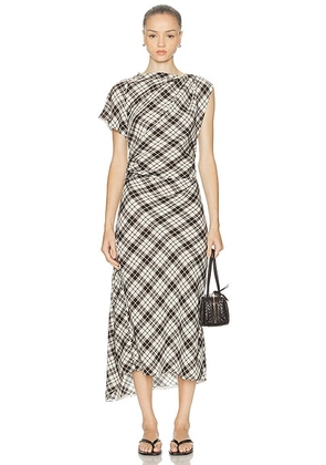 Proenza Schouler Hallie Dress in Bark Multi - Chocolate,White. Size 2 (also in 6).
