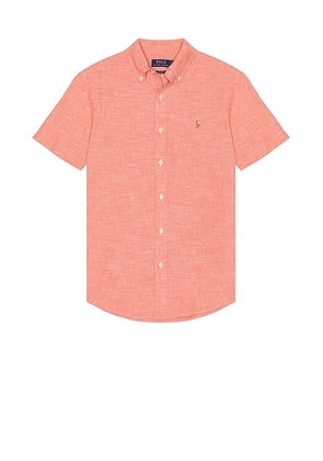 Polo Ralph Lauren Short Sleeve Chambray Sport Shirt in Nautical Red & White - Red. Size L (also in M).