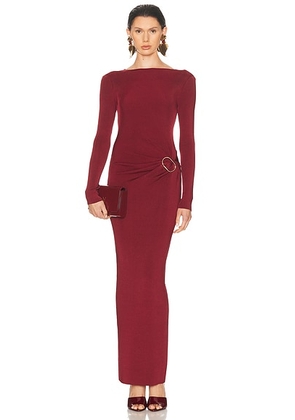 Roland Mouret Buckle Maxi Dress in Dark Red - Red. Size XS (also in L, S).