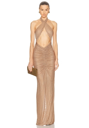 Retrofete Oakley Dress in Sepia - Metallic Bronze. Size L (also in M, XL).