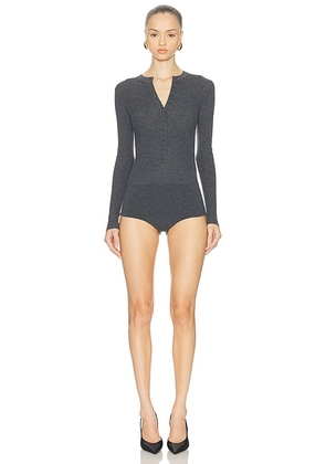 Self-portrait Wool Knit Romper in Grey - Grey. Size L (also in ).