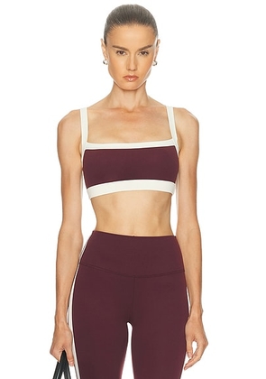 Splits59 Monah Rigor Sports Bra in Dark Cherry & Creme - Burgundy. Size M (also in ).