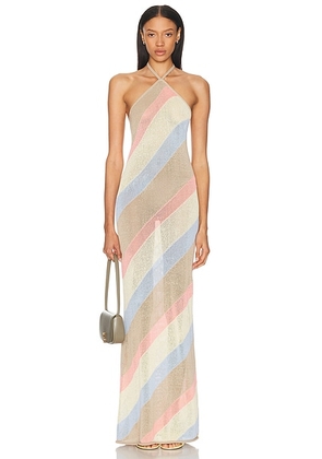 SEROYA Dree Knit Maxi Dress in Yellow  Peach  Stone  & Ice - Cream,Pink. Size L (also in ).