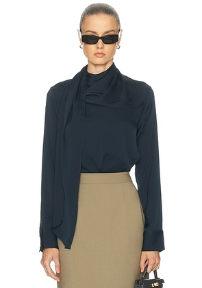 SRG Celeste Silk Top in Navy Blue - Navy. Size L (also in M, S, XS, XXS).