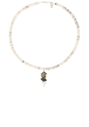 Santangelo for FWRD Pronto Necklace in Heishi Dalmatian - White. Size all.