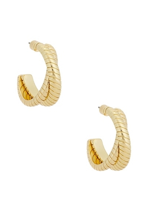 Roxanne Assoulin Double Cobra Hoop Earrings in Gold - Metallic Gold. Size all.