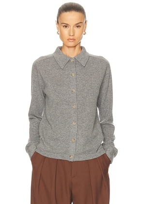 Toteme Raglan Sleeve Cashmere Cardigan in Grey Melange - Light Grey. Size XS (also in ).