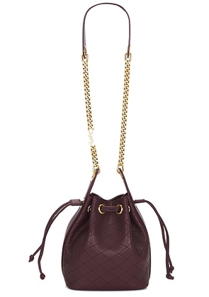 Saint Laurent Small Cassandre Quilted Bucket Bag in Hot Wine - Wine. Size all.