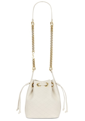 Saint Laurent Small Cassandre Quilted Bucket Bag in Crema Soft - Cream. Size all.