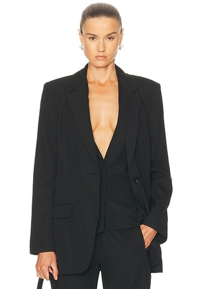 St. Agni Double Layer Blazer & Top in Black - Black. Size M (also in S).