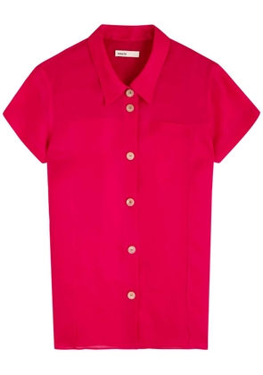 Khaite Keefe Semi-sheer Silk Shirt - Red - XS (UK6 / XS)
