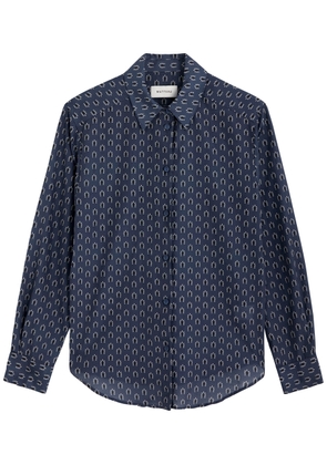 Matteau Classic Printed Cotton-blend Shirt - Navy - 2 (UK 8 / S)