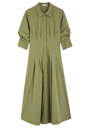 Simkhai Jazz Cotton-blend Poplin Midi Shirt Dress - Olive - L (UK14 / L)