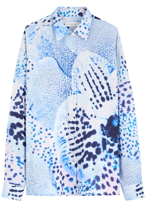 Dries Van Noten Casia Printed Cotton Shirt - Blue - S (UK8-10 / S)