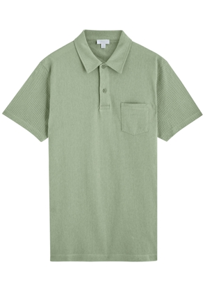 Sunspel Riviera Woven Cotton Polo Shirt - Light Green - Xxl