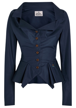 Vivienne Westwood Monday Gathered Cotton Shirt - Navy - 44 (UK12 / M)