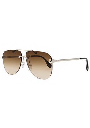 Fendi Sky Rimless Aviator-style Sunglasses - Silver - One Size