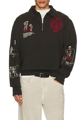 Samuel Zelig Varsity 1/4 Zip Sweater in Brown - Brown. Size M (also in S, XXL/2X).