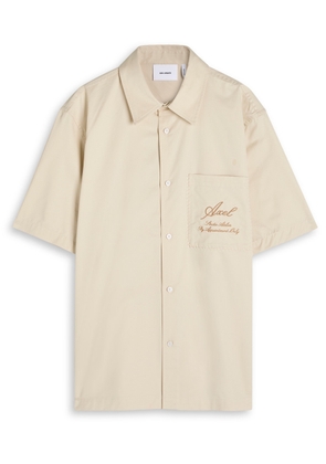 Axel Arigato Embroidered Cotton-poplin Shirt - Beige - S