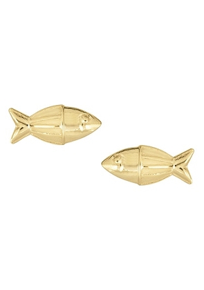 STONE AND STRAND Gone Fishing Earrings in 14k Yellow Gold - Metallic Gold. Size all.