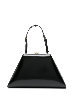 patent-leather tote bag - U BLACK