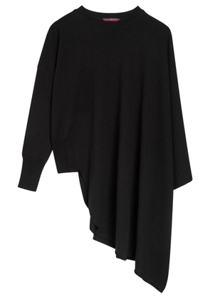 High On Set Asymmetric Wool-blend Jumper - Black - L (UK14 / L)