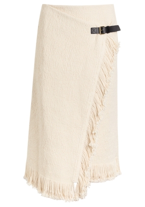 Isabel Marant Galla Asymmetric Cotton and Linen-blend Midi Wrap Skirt - Ecru - 38 (UK10 / S)