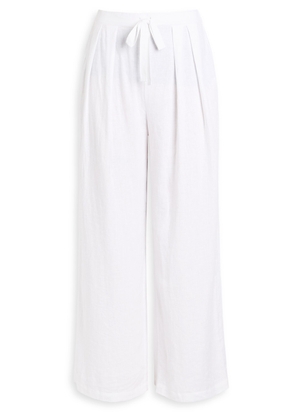 Eberjey Linen-blend Trousers - White - L (UK14 / L)