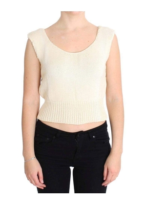 PINK MEMORIES  Cotton Blend Knitted Sleeveless Sweater - One Size