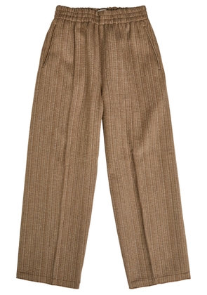 Ami Paris Straight-leg Wool-blend Trousers - Camel - L