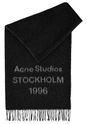 Acne Studios Venus 1996 Logo-intarsia Wool Scarf - Black And White - One Size