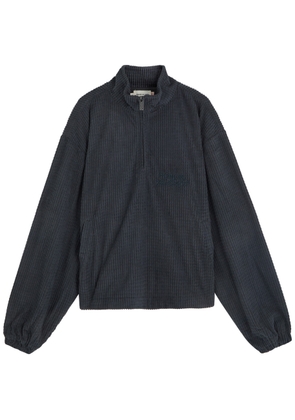 Honor The Gift Textured Knit Quarter-zip Sweatshirt - Black - L