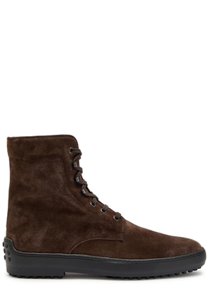 Tods Winter Gommino Suede Ankle Boots - Brown - 7 (IT41 / UK7)
