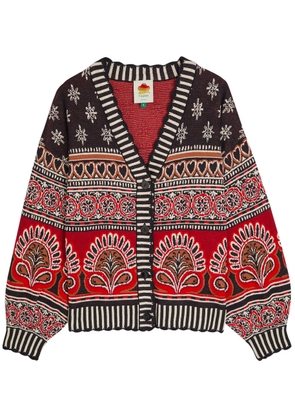 Farm Rio Ainika Groove Patterned Cotton Cardigan - Multicoloured - S (UK8-10 / S)