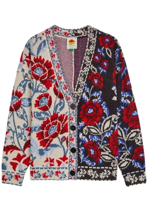Farm Rio Mixed Valentina Floral-jacquard Knit Cardigan - Multicoloured - XL (UK16 / XL)