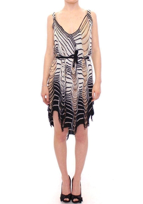 Alice Palmer Chainette Knit Striped Assymetrical Dress - S