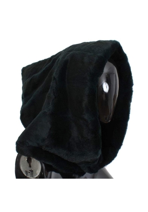Dolce & Gabbana Green Weasel Fur Crochet Hood Scarf Hat