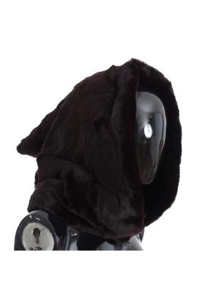 Dolce & Gabbana  Purple Weasel Fur Crochet Hood Scarf Hat