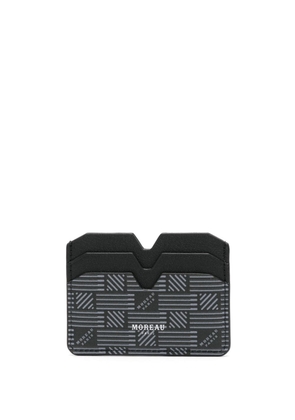 logo-stamp leather card holder - U NERO