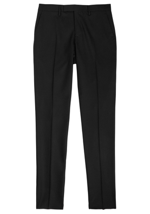 Lardini Tapered-leg Stretch-wool Trousers - Black - 52 (W36 / XL)