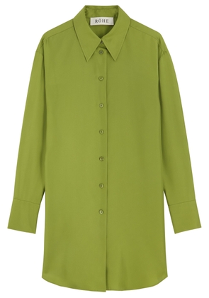 Rohe Signature Oversized Silk Shirt - Green - 34 (UK6 / XS)