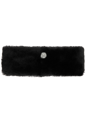 Toteme Logo Shearling Headband - Black - One Size